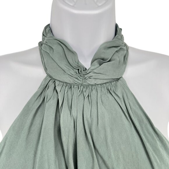 Debbie Dabbie By Angel Biba Halter Neck Green Romper Open Cutout Back US Size 4 - Picture 2 of 11